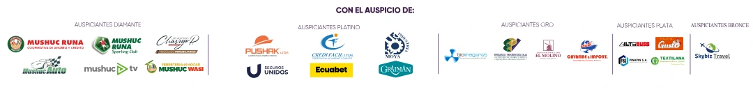 Auspiciantes de Finados Mushuc Runa 2025 en categorías Diamante, Platino, Oro, Plata y Bronce